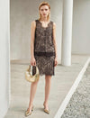 Sheer Lace Midi Skirt