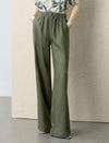 Linen Wide-Leg Drawstring Pants