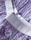 Purple Paisley Print Tiered Midi Skirt