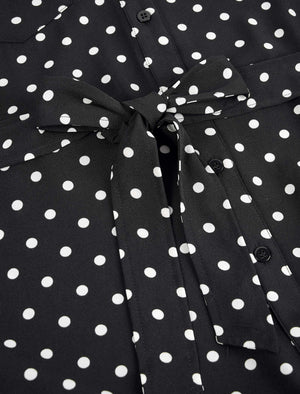 Black Polka Dot Shirt Dress