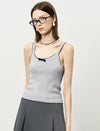 Wool Scallop Trim Cardigan and Cami Set