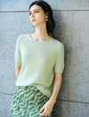 Mint Green Sequin Embellished Knit Top