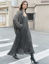 Charcoal Crinkled Sleeveless Maxi Slip Dress