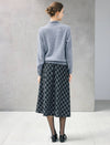 Wool and Mulberry Silk Blend Pearl-Bow Crewneck Sweater