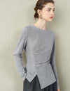 Ribbed Asymmetric Long Sleeve Top
