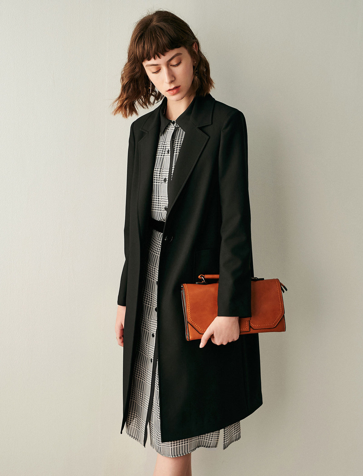 Black Longline Blazer Trench Coat
