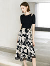 Reversible Geometric Print Mesh Detail Midi Skirt