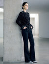 Embellished Peplum Long Sleeve Top