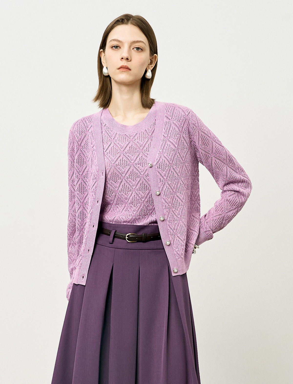 Diamond Open Knit Sleeveless Top