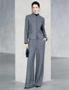 Textured High Waist Wide Leg Pants