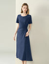 Side Twist Short Sleeve Midi Dress