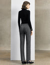 Wool Blend High-Waist Straight-Leg Pants