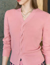 V-Neck Twisted Detail Knit Top