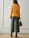 Wool Blend Relaxed Straight-Fit Straight-Leg Pants