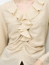 Ruffled V-Neck Textured Blouse