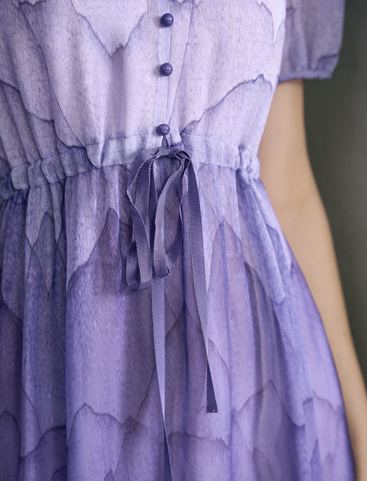 Purple Ombre Chiffon Midi Dress