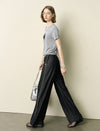 Side Stripes Wide-Leg Textured Pants