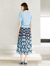 Geometric Floral Print Midi Skirt
