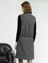 Wool Gray Old-Money V-Neck Vest Coat
