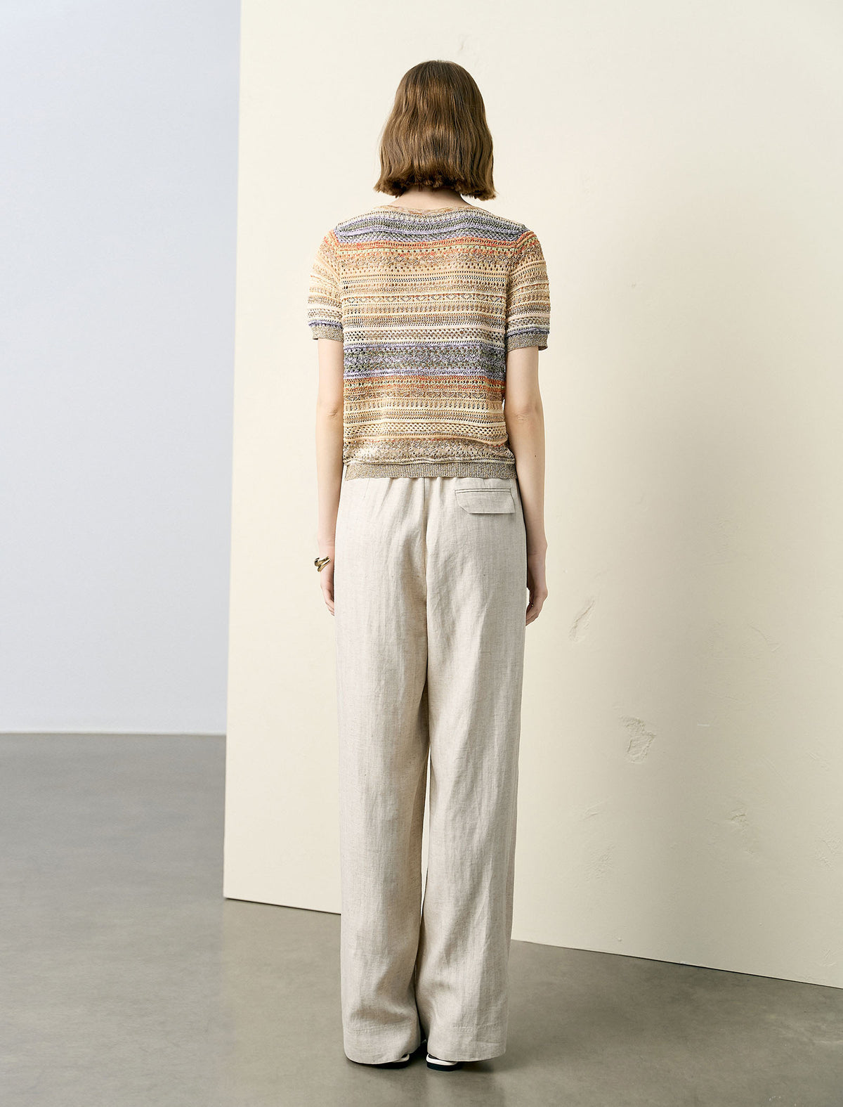 Linen Wide-Leg Drawstring Pants