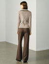Half Zip Contrast Trim Knit Sweater
