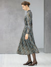 Paisley Turtleneck Long Sleeve Dress