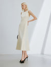 Back V-Cut Sleeveless Midi Dress
