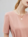 Round Neck Short Sleeve Waist-Cinched Dress