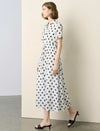 Polka Dot Waist Tie Shirt Dress