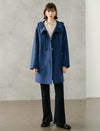 100% Wool Button-Front Hooded Coat