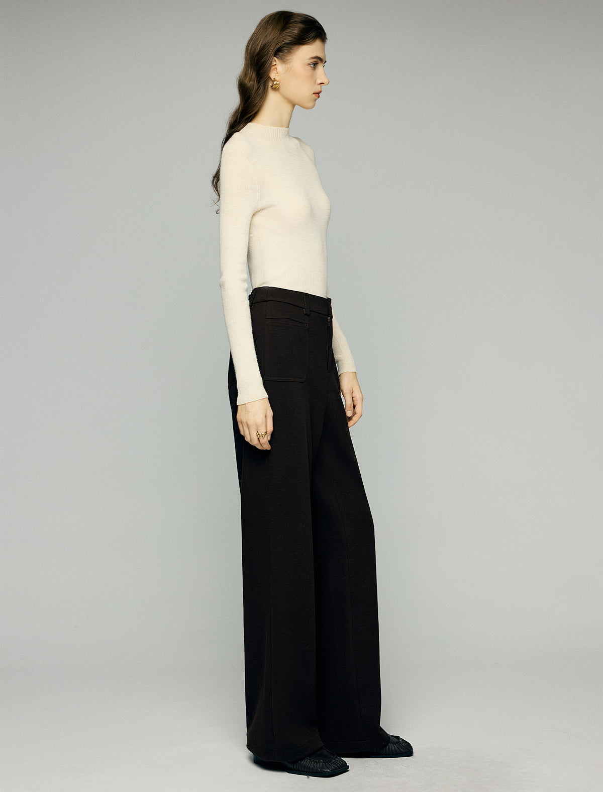 High-Waist Pocket Straight-Leg Pants