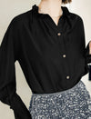 Ruffle Collar Long Sleeve Button Front Blouse