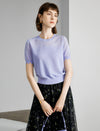 Lavender Scalloped Short Sleeve Knit Top