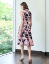 Blush Floral Sleeveless Midi Dress