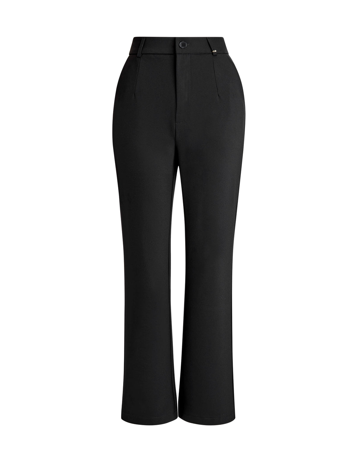 Black Slim Bootcut Close-Fit Ankle-Length Trousers