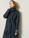 Wool-Suri Alpaca Blend Coat with Scarf
