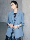 Notch Lapel Blazer in Double Breasted Long Sleeve