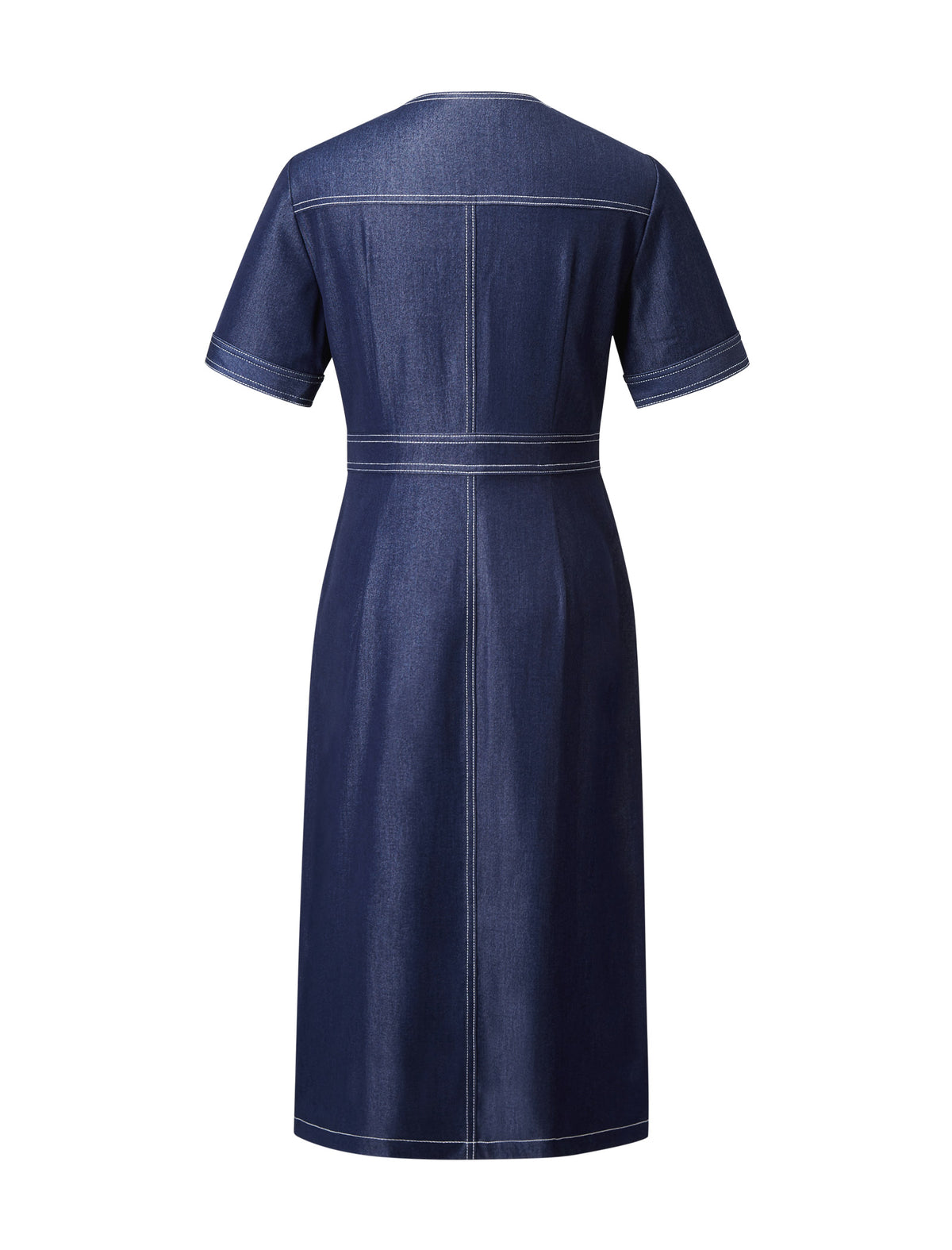 Denim Button Detail Short Sleeve Dress