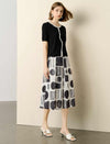 The Monochromatic Geometric Midi Skirt
