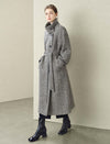 Herringbone Wool-Blend Self-Tie Overcoat
