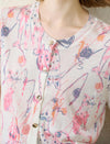 Ethereal Artistic Print Single-Breasted Viscose Top