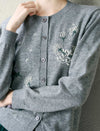 Embroidered Wool-Blend Cardigan