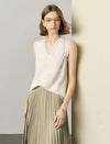 Cream Lace V-Neck Sleeveless Top