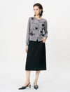Gray Embroidered Loose Knit Cardigan