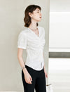 V-Neck Ruched Short Sleeve Top