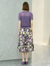 Lavender Scalloped Sleeve Knit Cardigan