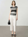 Sleeveless Striped Knit Top