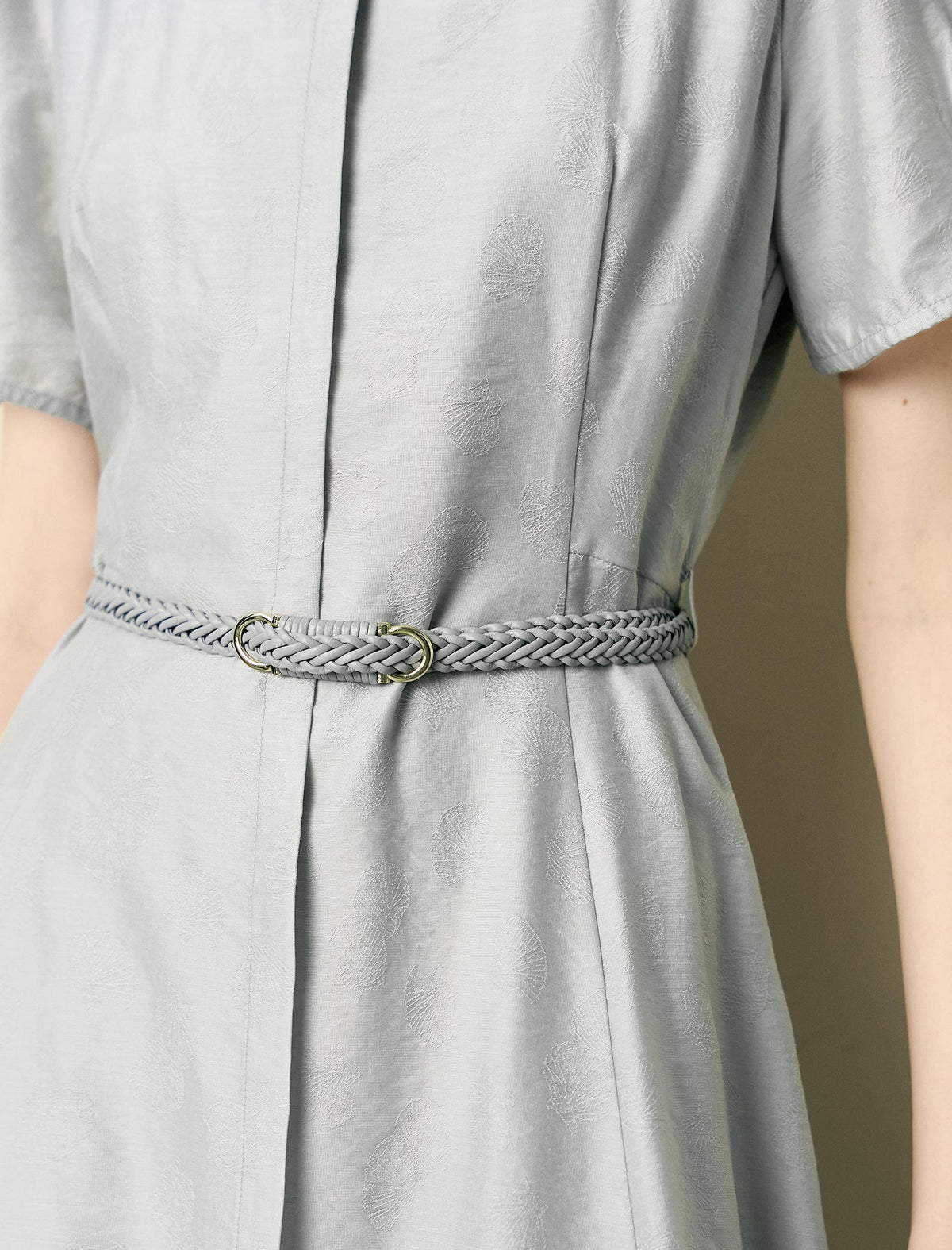 Tencel Square Neck Puff Sleeve Midi Dress