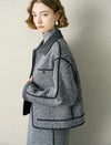Tweed Wool-Blend Contrast Trim Jacket