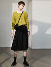Pleated A-Line Midi Skirt